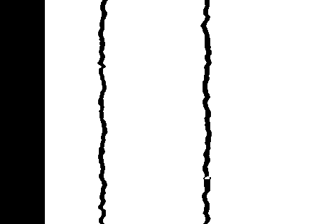 Valid disparities: White marks positive disparities eligible for depth conversion. Black is invalid or nonpositive, not a measured zero distance.