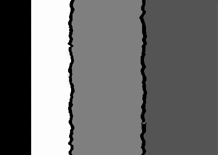 Result: 118381 positive-depth samples. Calibration assumptions determine the units and accuracy. Synthetic plane depth medians (far to near): 6.250, 3.125, 2.083 m with the example calibration. Bright means farther in this normalized depth preview; black is invalid.